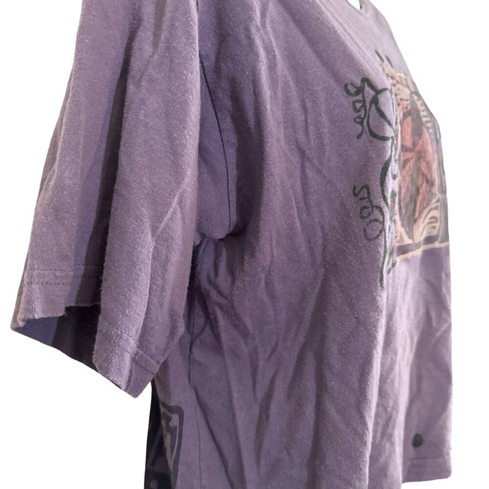 Blue Fish Painted Purple Short Sleeve Art to Wear T Shirt Top 1996 Vintage 1/ L - Picture 10 of 16